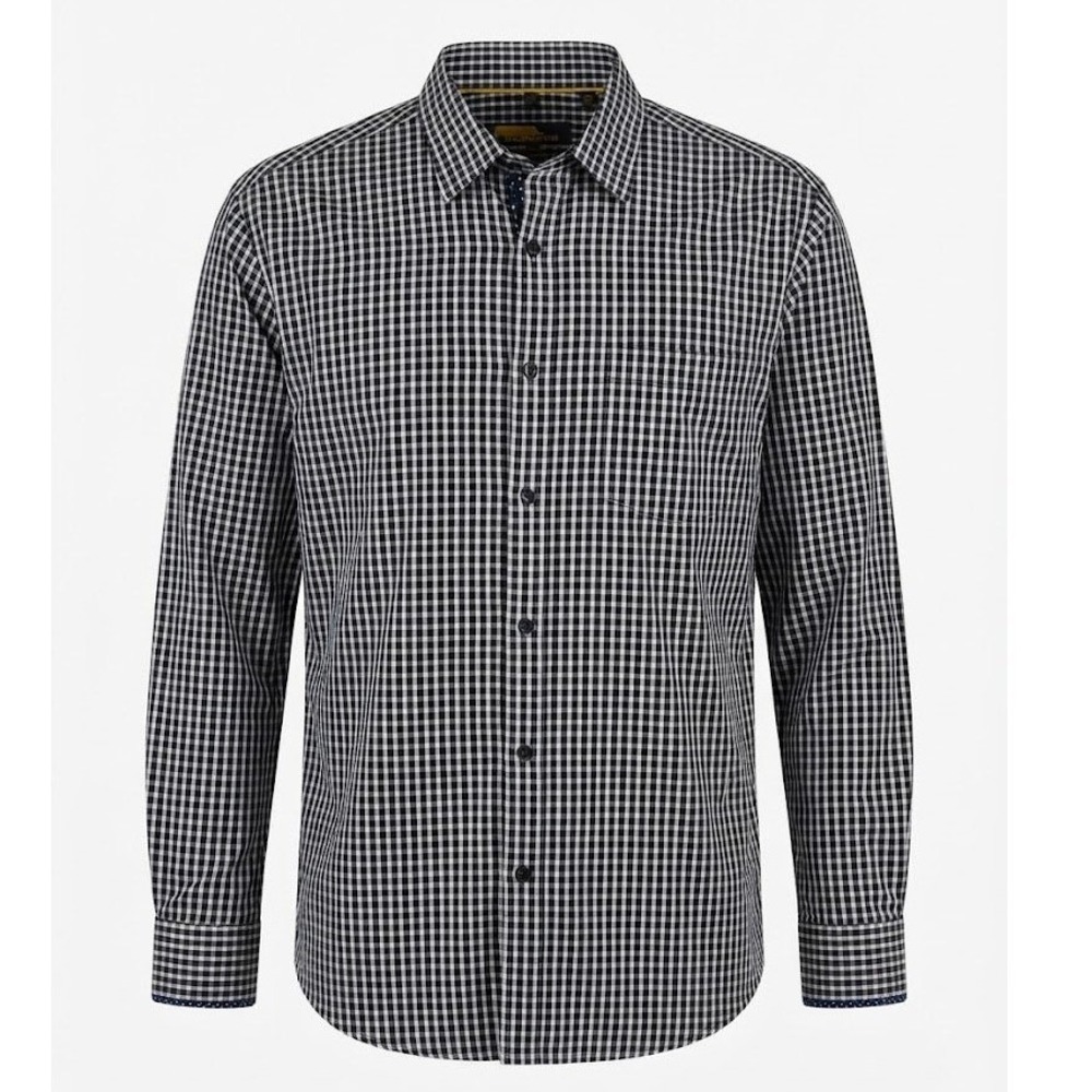 Robert Talbott Carmel Mens XL Black Gingham Check Cotton Button Down Shirt